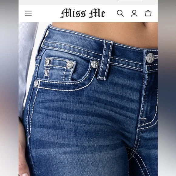 Miss Me Women's Blue Jeans ANGEL MONET SKINY JEANS NEW - washed but never worn - Picture 4 of 11